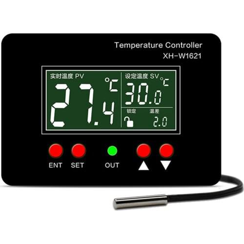 Digital Constant Temperature PID Thermostat for Incubation Heating Plate Controller 12V 24V 220V 1000W w/NTC10K Waterproof Probe