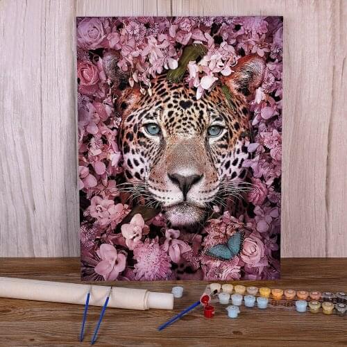 Flower Animals DIY Paint By Numbers Complete Kit Acrylic Paints 40*50 Paiting By Numbers Wall Decoration Adults Handiwork