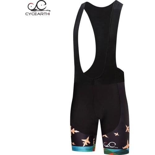 CYCEARTH 2017 Men Summer bib shorts Breathable cycling Bike Bicycle Race MTB Pants Sport Wear Gel Pad CE0053