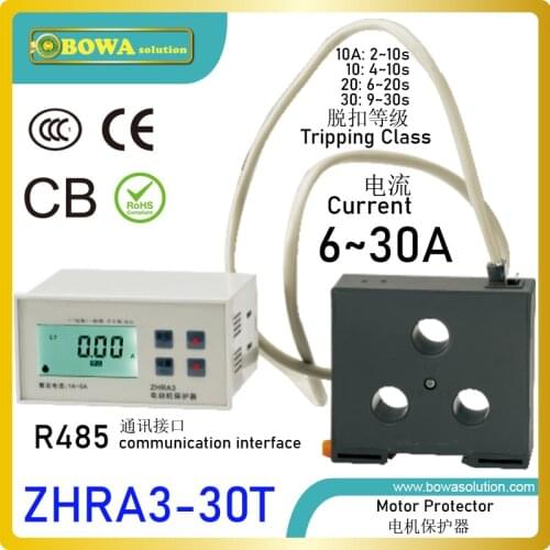 ZHRA3-30T motor protector with RS485 communication interface (Modbus protocols) let different equipments' motors talk each other