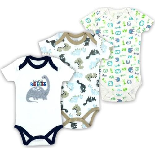 3PCS/Lot Baby Boy Girl Bodysuits 100%Cotton Infant Body Short Sleeve Clothing Similar Jumpsuit Printed Baby Clothes