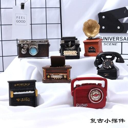 MINI Retro Radio Pianos Cameras Telephone Model Antique Decoration Figurine Creative MINI Retro Radio Pianos Cameras Telephone
