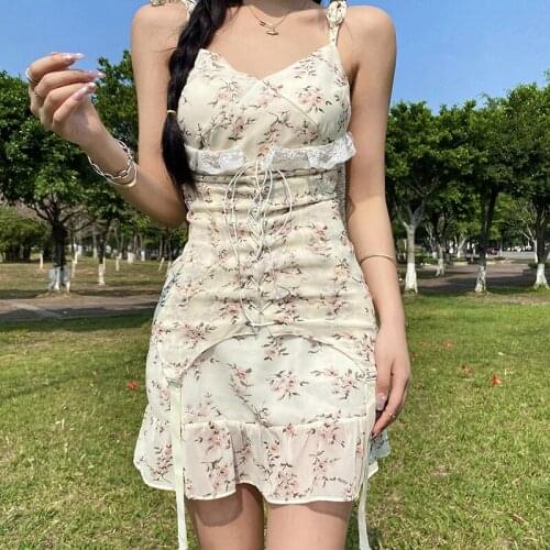 Fashion Elegant Bow Female Mini Dress Summer Party Birthday Festival Cute Sexy French Romantic Silk Dress Women