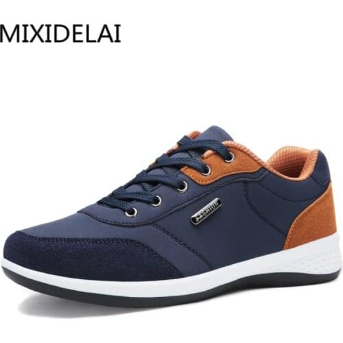 Men Casual Shoes 2020 Spring Autumn Lace up British Style Breathable Mesh Suede Top Fashion Flat Patchwork Leather Shoes