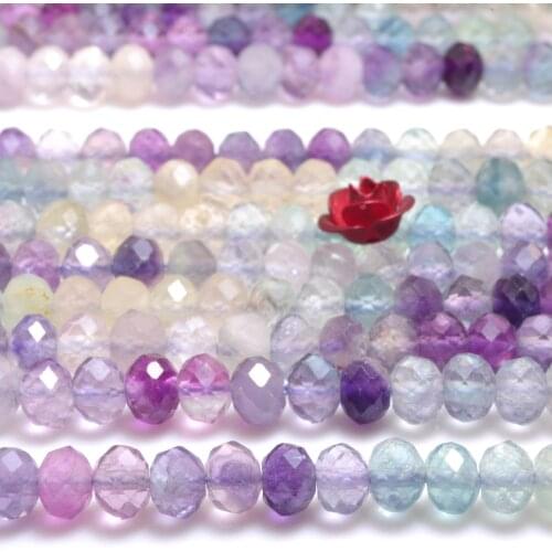 Natural Rainbow Fluorite Faceted Rondelle Beads Loose Loose Gemstones Wholesale Jewelry Making Stuff Semi Precious Stone