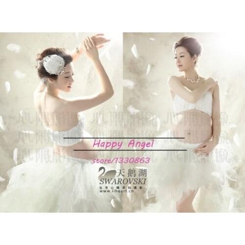 New Maternity Photography Props For Pregnant Women Swan set Dress Pure white Princess Fancy Photo Shoot Free Size Free shipping