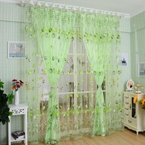 New Design Colorful Tulle Sheer Tulip Embroidered Window Curtains for Home Living Room Bedroom Decor in the Kitchen Cafe Curtain