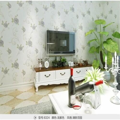 Beibehang home dFresh garden floral gilt flocking non - woven wallpaper living room bedroom children 's room wedding wallpaper