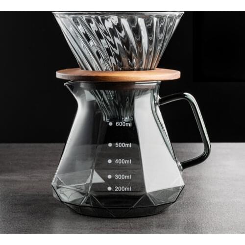 Obsidian Diamond Hand-brewed Coffee Sharing Pot Filter Cup Cloud Hand-brewed Coffee Pot Set