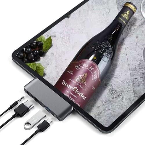 USB C Hub Adapter TO TYPE C PD Charging 4K HDMI converter USB 3.0 3.5mm Headphone For 2018 iPad Pro MacBook Pro SAMSUNG HUAWEI