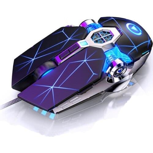 USB Wired LED Backlight 800 1200 2400 3200 DPI 7 Keys Sound/Mute Version Ergonomic Mechanical Game Mouse for Computer Laptop