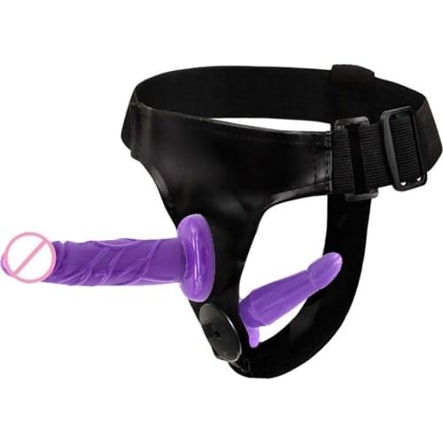 Strap On Realistic Dildo Double Hole Pants For Lesbian Couple Strapon Harness Artificial Penis With Suction Cup G spot Dildos