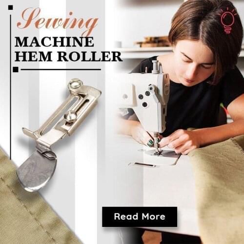 Sewing Machine Hem Roller Stainless Steel Domestic Sewing Machine Roller Foot Presser Rolled Hem Feet Set For Sewing Accessories