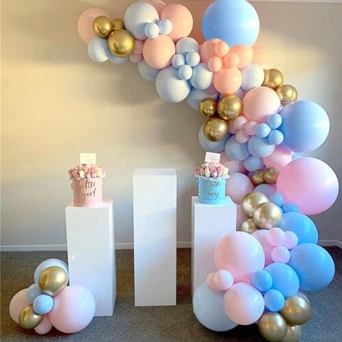 121pcs Pink Blue Gold Balloon Arch Birthday Party Decor Kids Baby Shower Ballon Boy Girl Gender Reveal Globos Wedding Baloon