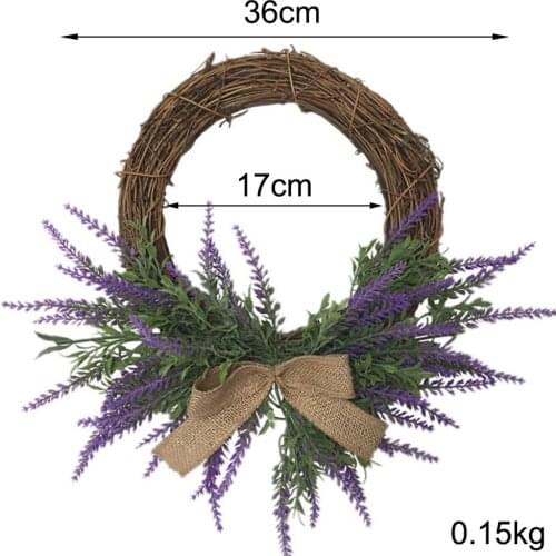 Handwork Rattan Lavender Wreath Artificial Flowers Garlands Wedding Decoration Photo Props