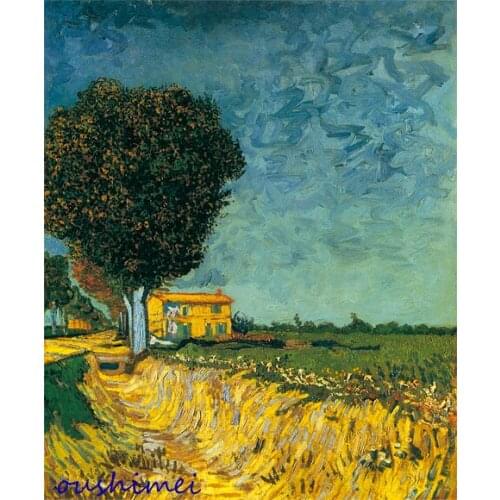 Hand Painted Van Gogh Painting The End Of The Road Scenery Home Decor for Living Room Hotel Tree Landscape Famous Picture