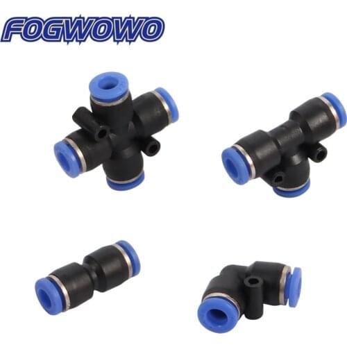 PVC Quick Connection 6mm Slip Lock Connector Tee Straight Elbow Cross type Misting System Coupling Joint Pneumatic Tool 5 Pcs