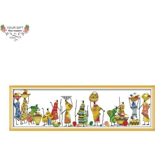 Your Gift R740 Free Shipping 14CT 11CT Counted and Stamped Home Decor African Life Needlepoints Embroidery Cross Stitch kits