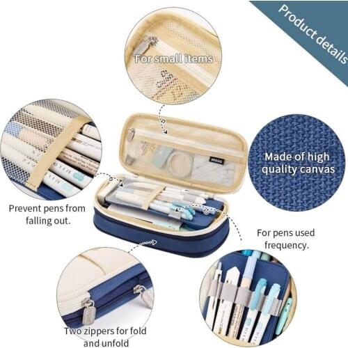 High Capacity Stationery Bag Pouch Holder School Big Capacity Pencil Bag Pen Case Office College Box Travel Storage Cosmetic Bag