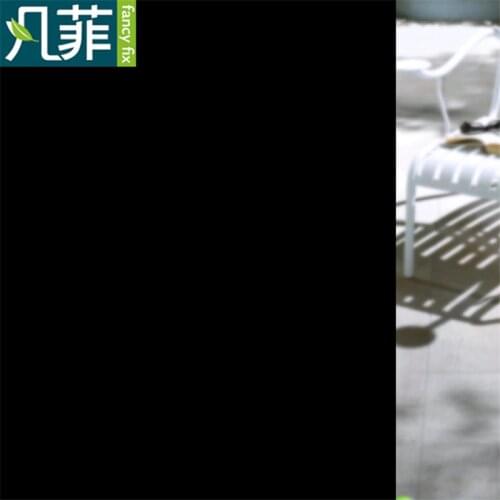 FANCY-FIX Blackout Privacy Window Film,Frosted All Black Static Heat Control Window Film,100% Light UV Block Glass Film Sticker