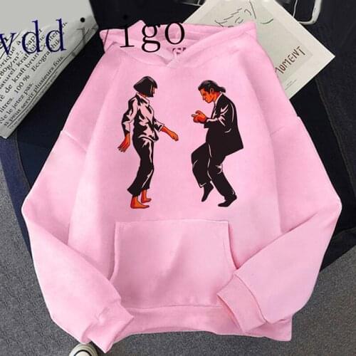 Women Mia Wallace Grunge Aesthetic Sweatshirts Unisex Pulp Fiction Funny Cartoon Harajuku Hoodies Ullzang Fashion Hoody Female