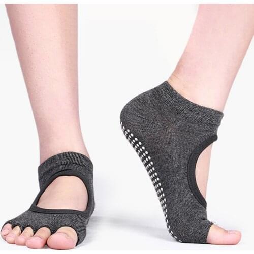 1 Pair Sports Yoga Socks Split Toes Ballet Dance Floor Exercise Socks Women Yoga Pilates Lace Up Socks Breathable Non-slip