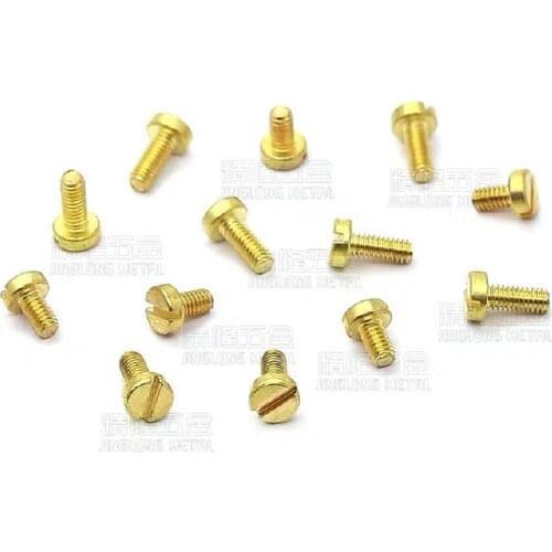 1000pcs/lot Polished M1.2 M1.4 M1.6 M2 M2.5 M3 DIN84 Brass cheese head slotted screw copper machine screws GB65