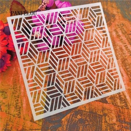 13*13cm Hote Sale Building blocks scrapbook stencils spray plastic mold shield DIY cake hollow Embellishment printing lace ruler