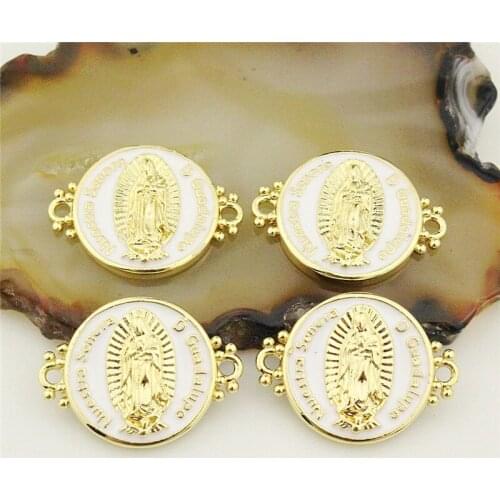 17*20mm 20pcs/lot Fashion cz connector, plating gold cubic zircon religion charm component,handmade diy bracelet jewelry