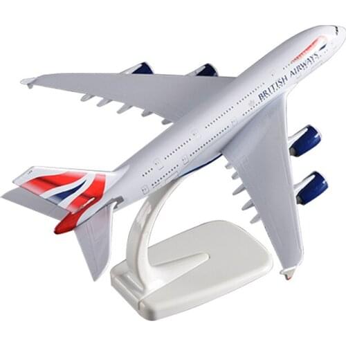 20CM A380 380 Airlines British Airways Airplane Model with Base Alloy Aircraft Plane For Collectible Toy Souvenir Show Gift Toys