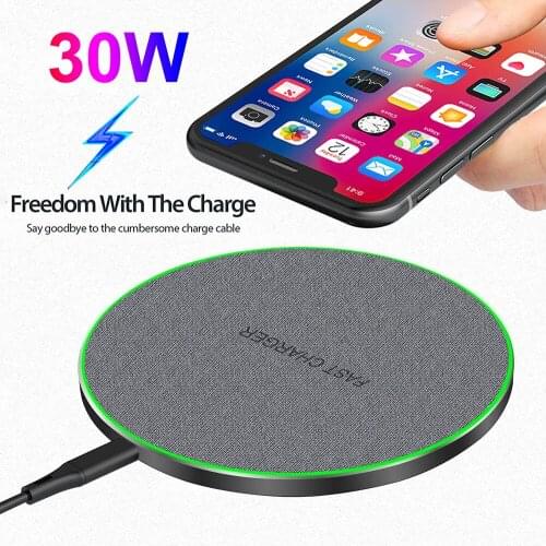 30W Wireless Charger Pad QI Fast Chargers For iPhone 12 Pro Max Samsung Huawei Xiaomi Desktop Fast Phone Charging Pad Dock