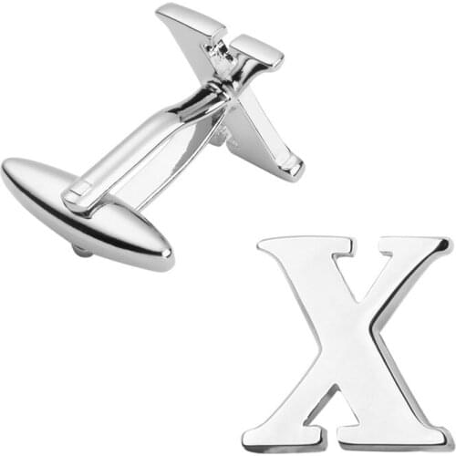 French fashion mens Silvery Cufflinks cufflink letter X high quality materials