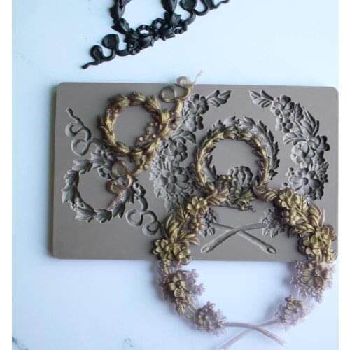 Garland & Wreath Wedding Silicone Mold Fondant Cake Decoration Mould Sugarcraft Chocolate Kitchen Baking Tool Gumpaste Form