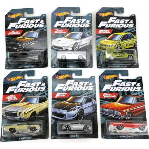 Hotwheels CARS 1/64 Fast Furious mitsubishi rx7 370z Collector Edition Metal Kids Toys Christmas Gift