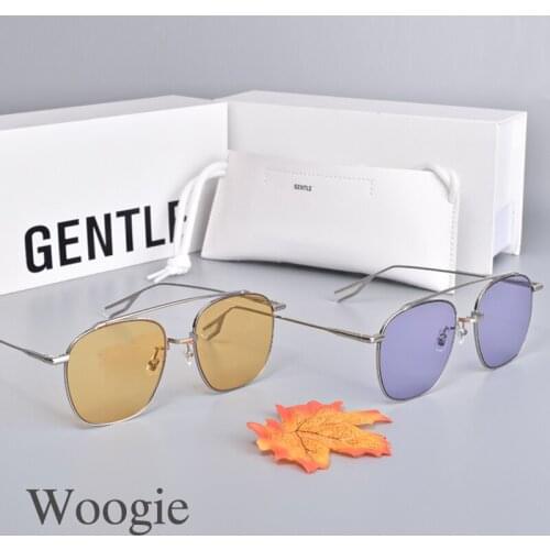 Korea Brand Round Men Women Sunglasses GENTLE Woogie Sunglasses Women Men Pilot Frame Glasses Polarizing UV400 Lens