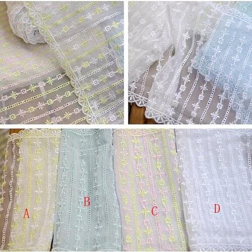 2 Meters 4 Colors Costume Decoration Lace Trimming Embroidery Sew DIY Craft Lace Fabric for Wedding Party 19.5cm Width