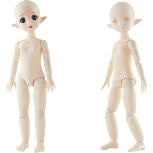 1 Pieces 1/6 Bjd Doll Nude Body 28cm Elf Doll Normal Skin Diy Toys for Children Girls Gift dress up Random Shoes