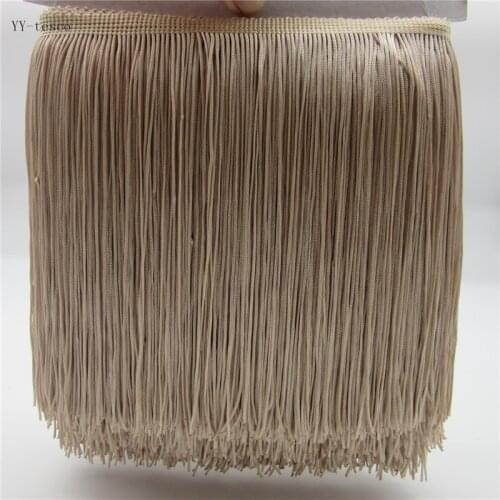 10 Meter 20CM Long Polyester Lace Tassel Fringe skin color Lace Fringe Trim Ribbon Sew Latin Dress Stage Garment DIY Accessories