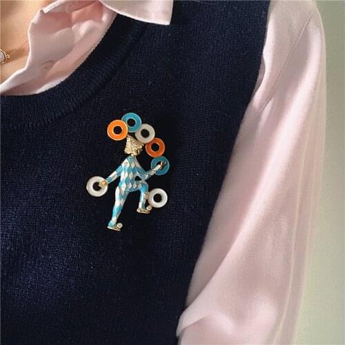 Cartoon Creative Circus Clown Cute Modeling Pop-Enamel Pin Lapel Badges Brooch Funny Fashion Simple Versatile Jewelrye Gifts
