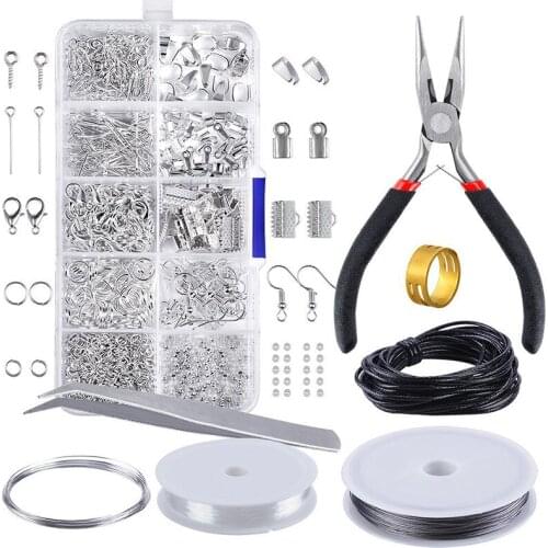 DIY Jewelry Making Starter Kit Set Earring Necklace Repair Tools DIY Box Accessories Combine Box with Decorative Tools