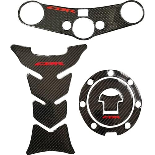 Motorcycle Gas Fuel Tank Pad Triple Clamp Carbon Fiber Decal Sticker For Honda CBR600RR 2007 2008 2009 2010 2011 2012 2013-2016