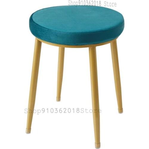 Nordic Iron Art Makeup Stool Home Modern Minimalist Dressing Table Chair Net Red Fashion Dining Stool Bedroom Small Round Stool