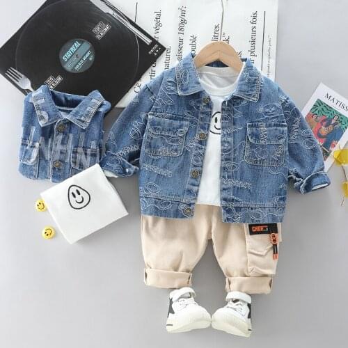 0-5 Year Spring Autumn Boy Girl Clothing Set 2021 New Fashion Active Coat+Shirt+Pant Kid Children Baby Toddler Boy Girl Clothing