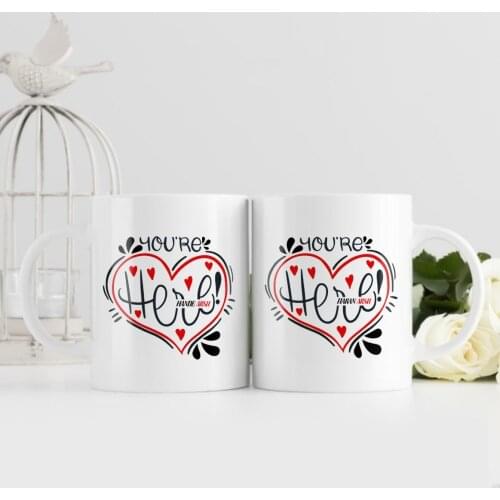 Personalized Dual Valentine 'S Day Themed White Mug Cup-83
