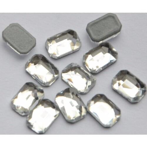 AAAA+Best Quality 4x6mm rectangle Crystal Clear DMC Hot Fix Rhinestone More Shiny Super Bright Hotfix Iron On Stones