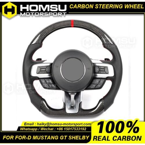 Carbon Fiber AL.CANTARA Steering Wheel For ford mustang GT Shelby 2015-2017 Carbon Fiber AL.CANTARA Steering Wheel