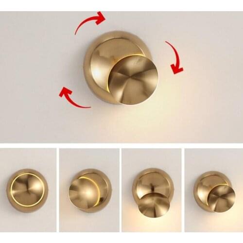 L Nordic wrought iron bedroom bedside 360 degree rotating wall lamp simple post-modern corridor aisle study LED lighting LED