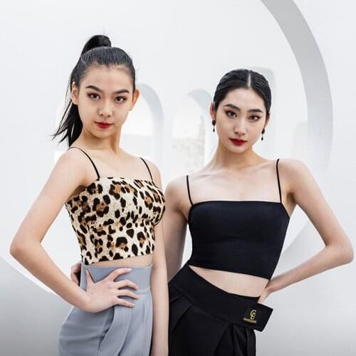 2021 New Latin Dance Tops Women Adult Sexy Latin Practice Sling Vest Female Rumba Tango Samba Training Special Strap Top DWY5276