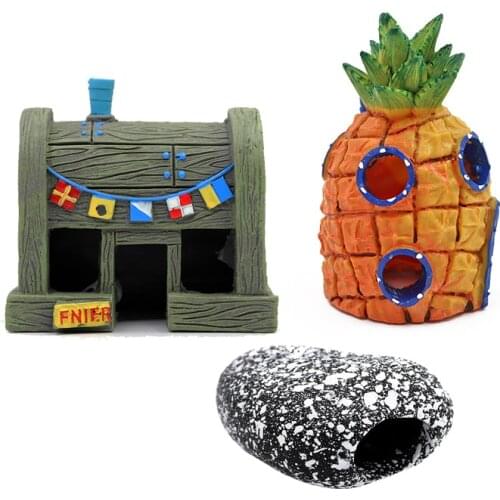 Fish Tank Aquarium Decoration Cartoon House for Fish Tank Pineapple shape ornaments Fish Aquarium Accessories Gift