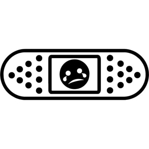 16.4X5.7CM Funny JDM Sad Face Vinyl Decals Bandage Plasters Decoration Car Sticker